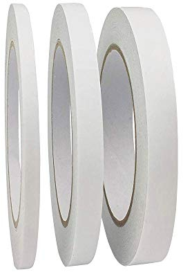 FISHSHOP Nastro Biadesivo Forte 50m x 8mm/10mm/12mm Trasparente Sottile Nastro Autoadesivo Biadesivo Premium Adesivo Doppio Lato per Ufficio Casa Scuola Arte DIY
