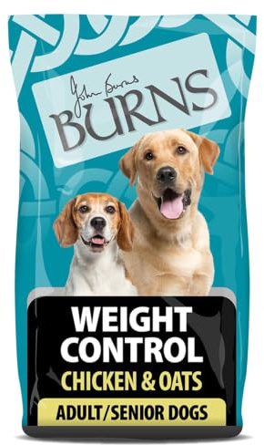 Burns Pet Nutrition Hypoallergenic Complete Dry Dog Food Adult and Senior Dog Weight Control Chicken and Oats 12 kg