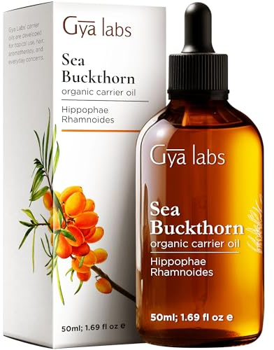 Gya Labs Bio-Sanddornöl - 100% reines, natürliches Sanddorn-Trägeröl für Haut, Gesicht, Nägel & Haare - beruhigend & feuchtigkeitsspendend (50 ml)