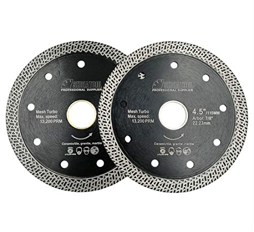 SHDIATOOL Disco Diamantato 115mm con Mesh Turbo per Porcellana Piastrella Ceramica Granito Marmo
