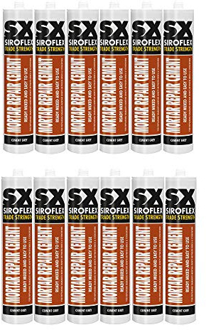 Siroflex Ready Mixed Repair Mortar Cement Brick Pointing Crack Gap Filler Grey - 12 Pack