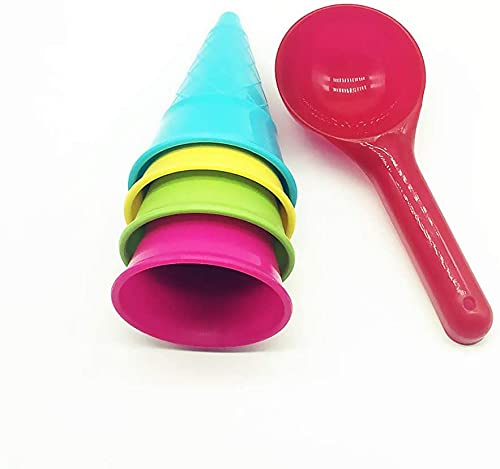 Giftik 5PCS Strand Spielzeug Eistüte Schaufel Kunststoff Meer Spielzeug Sand Spielzeug Park Spielzeug Sommer Party Favor Spielzeug für Kinder Kleinkinder Kinder
