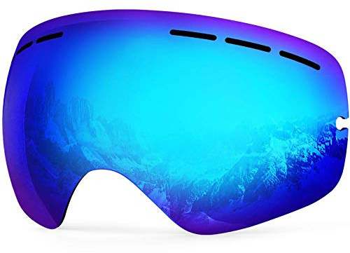 ZIONOR Ski Goggles Lens, XMINI 100% OTG Snow Goggles Detachable Lens for Youth Kids