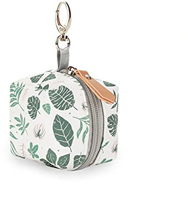 Pomrone Baby Schnullertasche PU Leder wasserdichte Schnullerbox Dummy Box Reise Schnullerhülse, An Windeltaschen Oder Kinderwagen Befestigen, Schnuller Oder Nippel Shie Halten, Grün