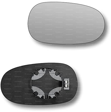 Less4spares Replacement Wing Mirror Glass Right Compatible with Jaguar X-Type 2001-2008 CLIP-ON Driver Off side Heated Convex