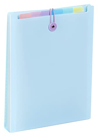 Viquel - Ordnungsmappe mit 6 Positionen für Rucksack – Rainbow Pastell – Vertikale Fächermappe A4 – Blau