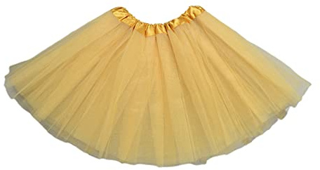 TONXX Women Adult 80s Vintage Tulle Skirt Layered Short Tutu Ballet Mesh Petticoat Gold