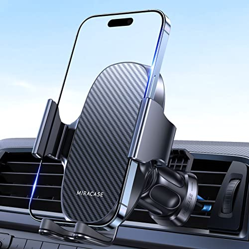 Miracase 2nd Generation Car Phone Holder, Air Vent Phone Holder for Cars 360° Rotation, Universal Mobile Phone Mount Automobile Cradles for Vent Van iPhone 14 Pro Max 13 12 11 Samsung Gray