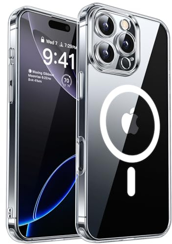 CANSHN für iPhone 16 Pro Hülle mit Kameraschutz, Transparent | Vollständiger Kameraschutz, kompatibel mit MagSafe, kristallklar, militärischer Schutz, kratzfest, schlanke Passform