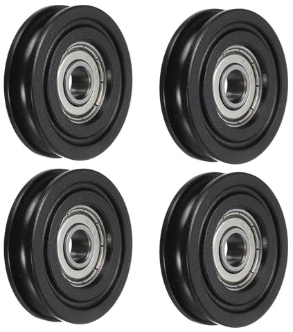 QUARKZMAN U-Rillenkugellager 8x40x10mm Chromstahl ABEC3 4 Stück | U608ZZ Nylon-Riemenscheibe U-Rillenrolle (GCr15) Chromstahl-Lager