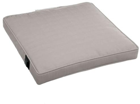Warmpi® Outdoor Beheiztes Sitzkissen / Stuhlkissen kabellos + Warmpi® Powerbank (10.000mah) - Taupe - Wasserabweisend und UV-beständig - 3 Heizstufen - Komfort-Schaum - Indoor & Outdoor - 40x40x5cm