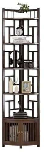 Eckschrank aus Massivholz für Wohnzimmer und Arbeitszimmer, mehrschichtig, freistehend, Wandschrank