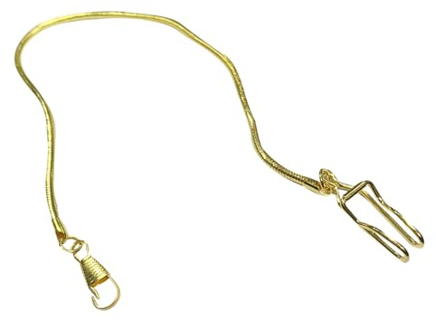 BESPORTBLE Metall Vintage Taschenuhrkette mit Karabinerhaken für Schlüssel | 1 Stück, Goldfarbenes Design, Multifunktional, für Formelle Kleidung und Sammler, mit Clip
