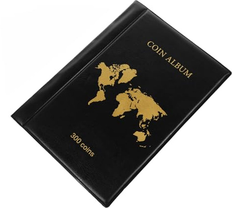 Kisangel Álbum De Monedas De Coleccionista 300 Bolsillos Transparente Fundas De Poliuretano Organizador