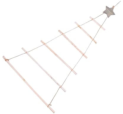 Vaguelly Holzleiter Weihnachtsbaum Hängend Naturholz Tannenbaum Wanddeko Für Feiertage Und Geburtstagsfeiern