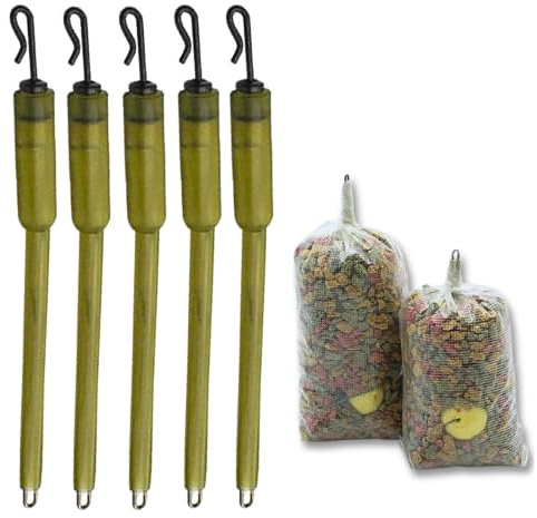 EUROKAN TACKLE Quick Change PVA Bag Stems 70mm Green Solid Bag Carp Fishing Stems Quick Rig Change Sleeves 1/5 / 10/20 Pack