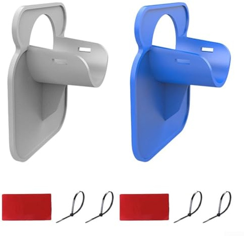 Set mit 2 Rohrhaltern, ABS-Halterungen für Standard für 38 mm Schwimmbadschläuche (grau + blau)