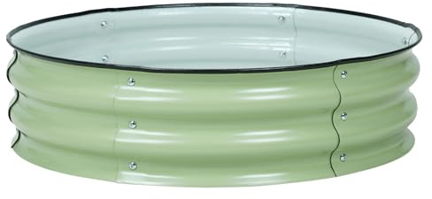 COWVIE 76 x 76 x 23cm Galvanized Raised Garden Bed, Round Outdoor Planter Box for Vegetables, Flowers, and Herbs