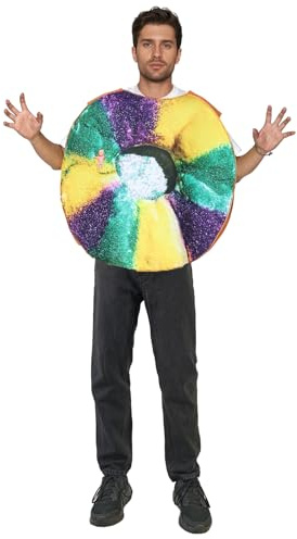 EraSpooky Erwachsene König Kuchen Kostüm lustige Mardi Gras Paraden Outfits für Männer Frauen