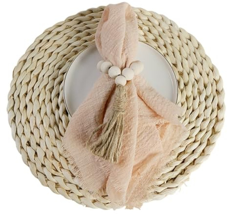24 stücke 32x32 cm Gaze Baumwolle Serviette Wiederverwendbare Tee Handtuch Hochzeit Party Weihnachten Tisch Dekor Retro Grate servietten(24pcs Apricot)