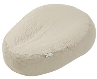 MEYCO Relaxbezug für Stillkissen One Size Musselin Sand | 100% Baumwolle - Musselin Pre-washed - Oeko Tex zertifiziert - verwandelt Stillkissen zu Babynest - atmungsaktiv & weich