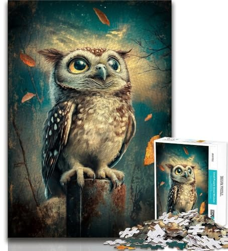 Puzzle für Erwachsene 1000 Teile Eule 1000 Teile für Erwachsene Quizspiel ganze Familie 75x50cm