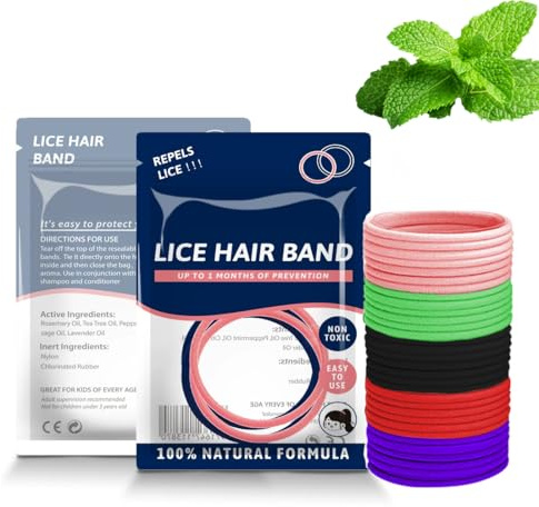 YAYNO 40 Pezzi Antipidocchi Elastici per Capelli Bambina Elastico Anti-pidocchi Prevenzione Pidocchi Elastici per Capelli