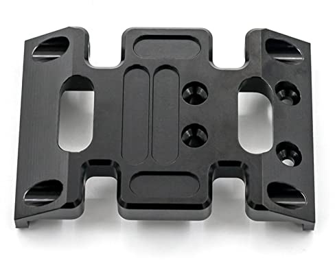 plplaaoo Reemplazo de la Placa de Deslizamiento Central del chasis de aleación de Aluminio para 1/10 Axial SCX10 90021 90022 90028 Piezas de automóvil sobre orugas de Control Remoto Color (Negra)