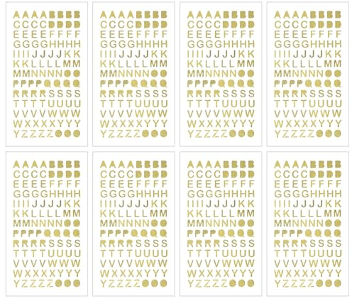 Ouligay 856 PCS Small Letter Stickers for Scrapbooking 0.4 Inch Gold Glitter Alphabet Stickers Self Adhesive Letters Stickers Waterproof ABC Letters for Graduation Cap Water Bottles Crafts