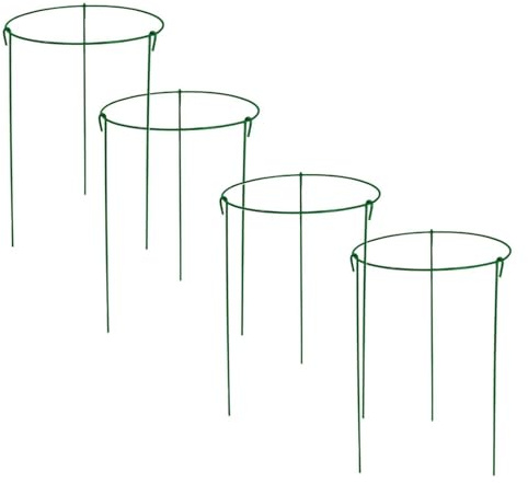 Gabbie e supporti per peonie, 4 pezzi tutori metallici a tre podi resistenti alle intemperie,supporto per piante, anello peonia, crescita attraversante | per giardino terrazza all'aperto casa balcone