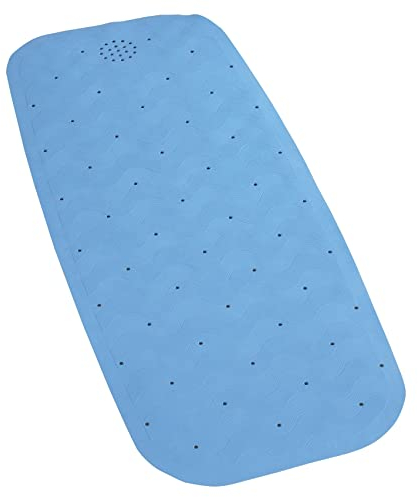 Wenko 84371900 Wanneneinlage Natur-Kautschuk, Gummi, blau, 37 x 90 x 1,6 cm
