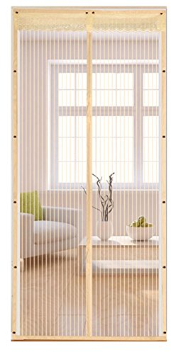 LIVEINU Icegrey Fliegen Gitter Türvorhang Magnetic Moskito Netz,12 Größe verfügbar Passend Türen bis zu 120cm X 210cm MAX Gelb
