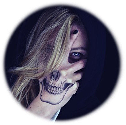 TATTOOCREW® 2 x Halloween Tattoos Totenkopf Skull zum Aufkleben auf die Hand