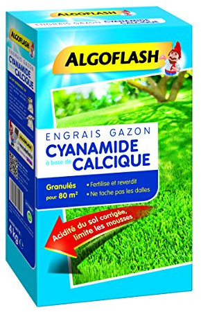 ALGOFLASH Engrais Gazon Cyanamide Calcique, Jusqu’à 80m², 4 kg, ECYA M80, Bleu