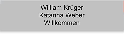 Briefkastenschild – Personalisiertes PVC Namensschild mit Gravur – selbstklebend – 1 bis 3 Zeilen – 10 x 2,5 cm (Mattgrau)