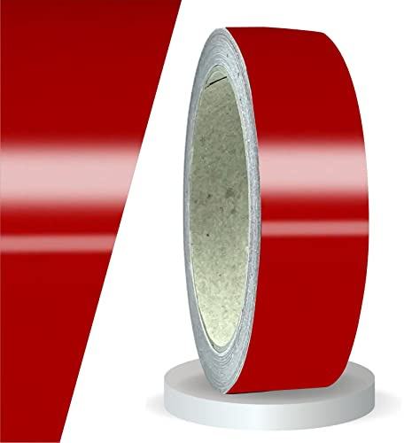Siviwonder Zierstreifen Klebeband Karmin Rot 30 mm x 10 m – selbstklebende Vinyl Klebefolie Pinstripe Tape für Auto Motorrad Fahrrad Boot Caravan Modellbau – Seitenstreifen Felgenband Konturmarkierung