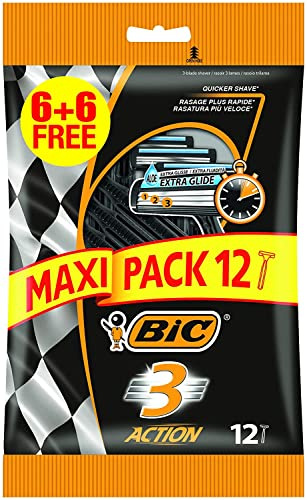 BIC 3 Action Rasoirs Jetables 3 Lames 12 Einheiten