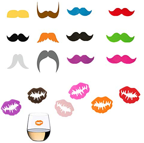 YAVO-EU 18pcs Segnabicchiere da Vino Mark Silicone per Bicchieri Marcatore Riutilizzabile per Feste