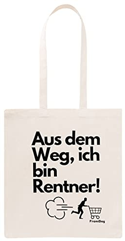FremiBag Rentner Tasche | Stofftasche zum Einkaufen | Geschenk für Vatertag | Geschenkidee Opa | Vatertagsgeschenk | Geschenk für Vater | Geschenkidee Vatertag