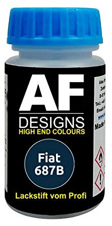 Alex Flittner Designs Pennarello per ritocchi compatibile con Fiat 687B Blu Dipinto Di Blu Perl smalto ad asciugatura rapida vernice per ritocchi vernice per auto