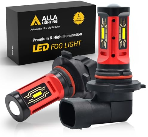 Alla Lighting PY20D Base Xtreme Super Bright LED H10 9140 9145 Fog Lights Bulbs Replacement 1860-SMD 9045 9155, 3000K Amber Yellow