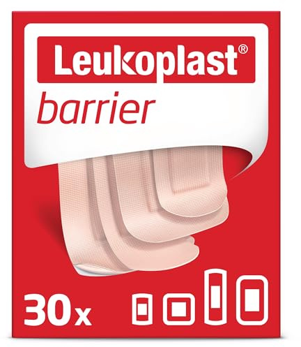 Leukoplast Barrier Wundverband, wasserdicht, atmungsaktiv, Erste-Hilfe-Pflaster für Schnitte und Blasen an Fingern, Zehen, Fersen, 30 Stück