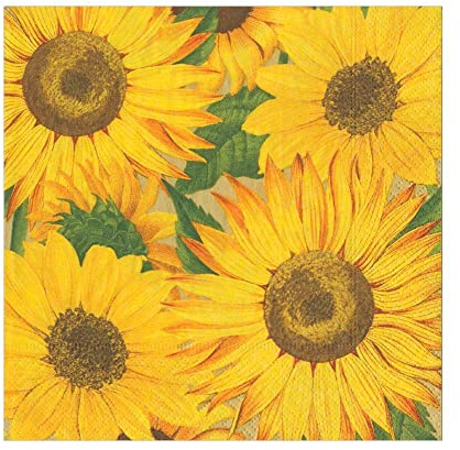 Caspari Sunflowers Paper Luncheon Napkins, 20 Per Package