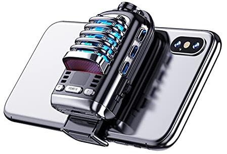 LAHappy Refroidisseur de téléphone avec Réglage de la Température, Ventilateur de Refroidissement Adapté pour Android/iPhone, Dissipateur Thermique Semi-conducteur,Noir