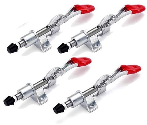 dieyyuca 4 Pezzi Capacit� 45 Kg / 99 Libbre 16 Mm Corsa Stantuffo Antiscivolo Morsetto un Levetta Verticale -301A Attacco Rapido