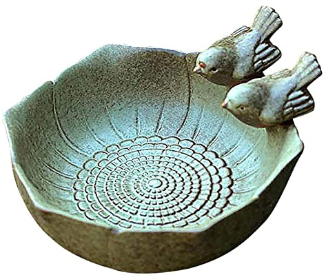 Vogeltränke, Vogelfutterspender, Keramik Vogeltränke, Vogeltränke Für Wildvögel, Wasserbad Für Garten, Terrasse, Balkon, Hinterhof Outdoor Indoor Aquarium Vogelfutterspender (Durchmesser 16 cm)