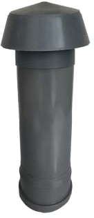 Drainagelüfter/Dachlüfter with muffen pipe suitable for all HT and KG pipes, roof ventilation, exhaust air, PVC, DN 70, DN 75, DN 100, DN 110, rubber seal (DN 70 / DN 75)