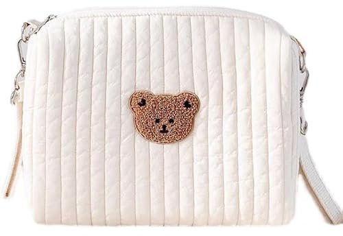 Trousse à Langer Bebe Trousse de Toilette Maman et Bebe Petit Sac à Langer Bébé Garcon Fille Grande Capacité Ours Coton Pochette Portable Cadeaux pour Maternité Ami