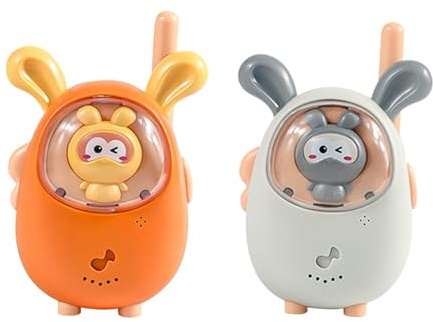 2Pcs Children's Walkie Talkie Two Way Radios Camping Games Toys Cute Transceiver for Hiking Outdoor 4-6 Years Old, Rabbit