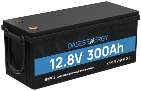 Oasesenergy LiFePO4 12V 300Ah litio Batteria mit 200A BMS und 4000~15000 Zyklen, 10 Jahre Lebensdauer, 3840Wh 12V Batteria al Litio da für Wohnmobil, Solarpanel Kit, Backup-Strom, Camping, Boote
